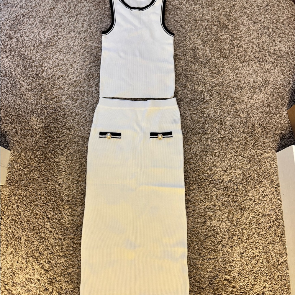 Elegant White Women's Skirt Set- never worn